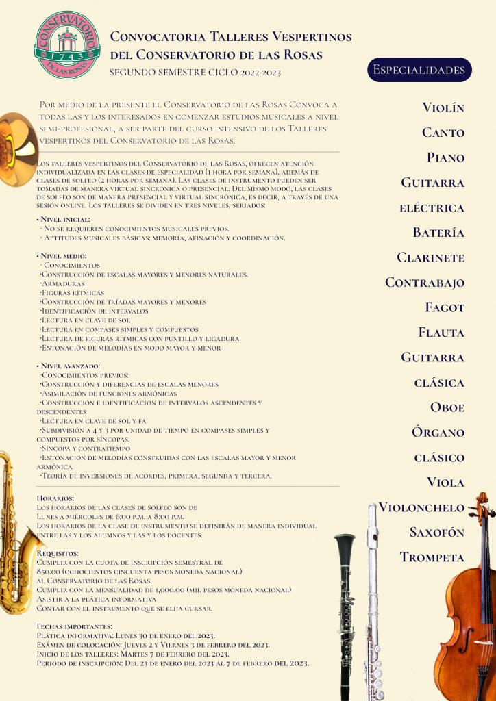 Convocatoria Talleres Vespertinos